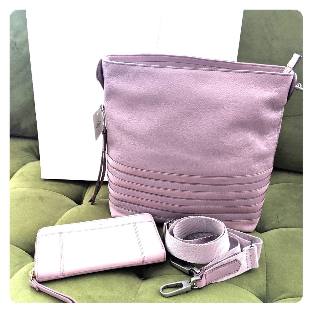 NWT Fossil lilac tote purse bag and wallet